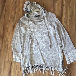 Boho poncho with hood!